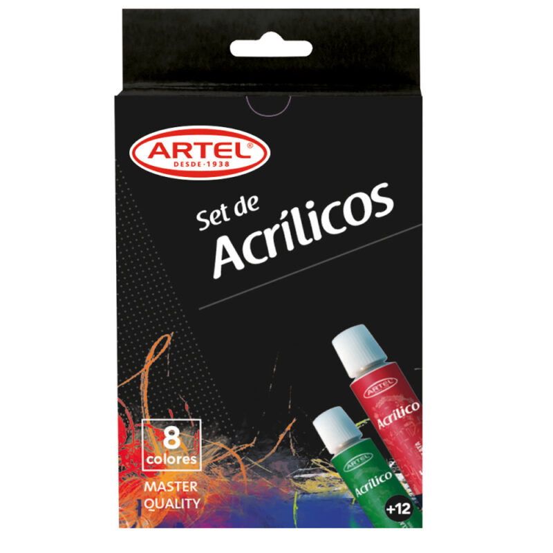 Set acrílicos Artel 8 colores x12ml