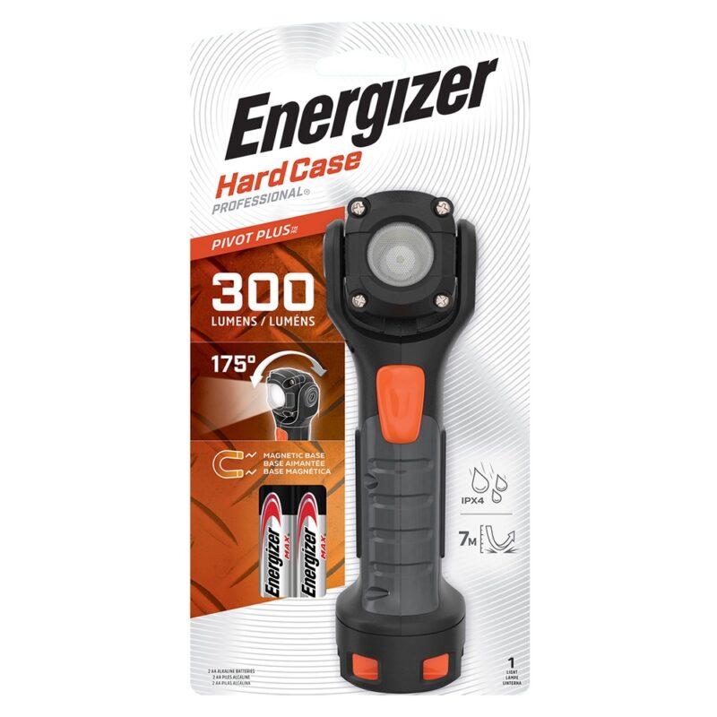 Linterna Energizer Hard-Case pivot 2AA 300 lumens