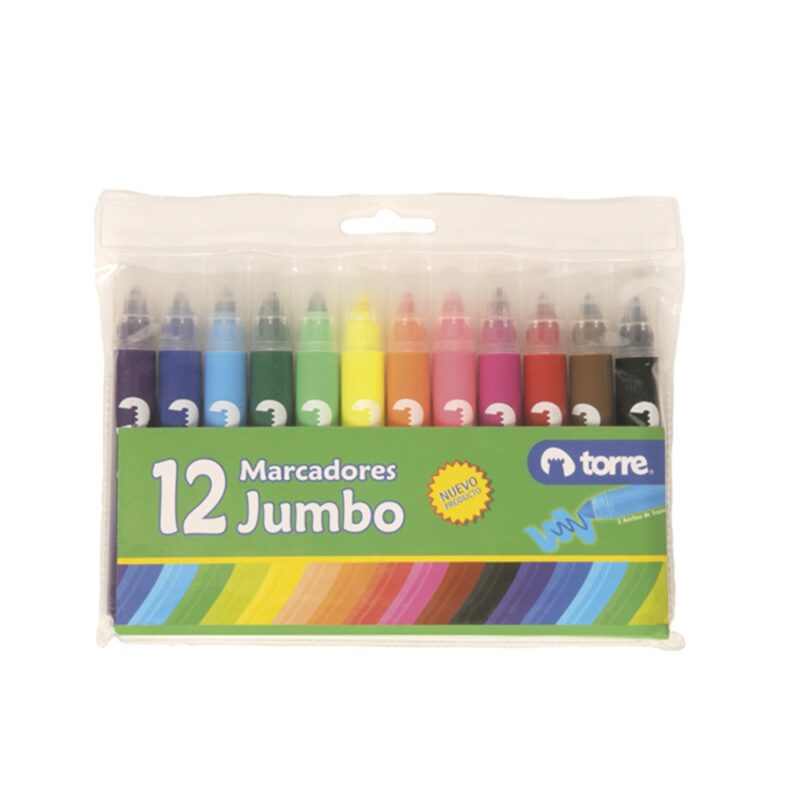 Lápiz scripto Torre jumbo punta gruesa 12 colores x1ud