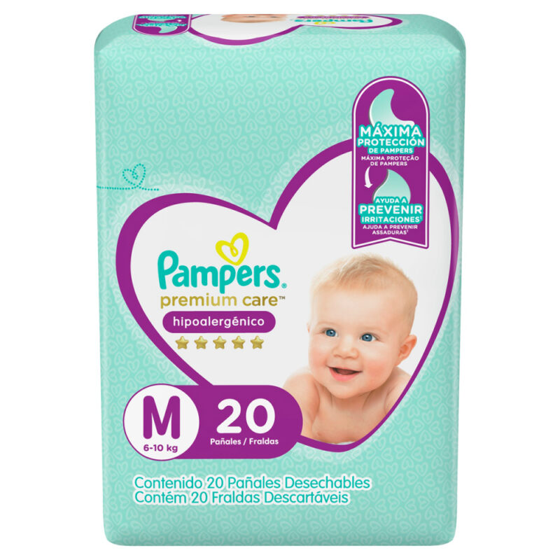 Pañal Pampers premium care M x20ud
