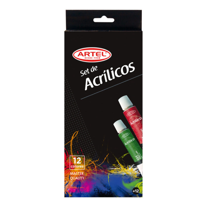 Set acrílicos Artel 12 colores x12ml