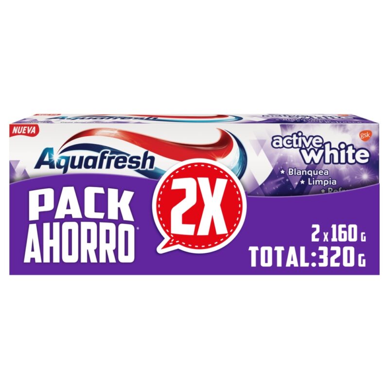 Pack pasta dental Aquafresh Active white 2x160gr