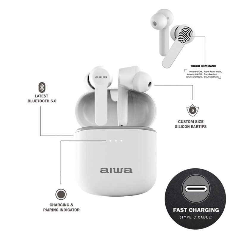 Audífonos Bluetooth Aiwa Aw-8  In-Ear