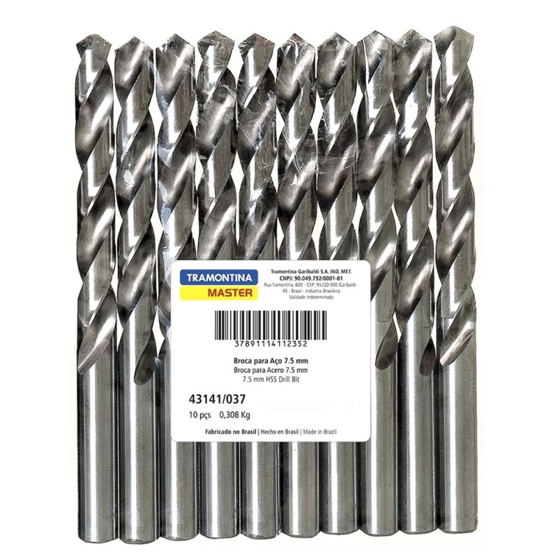 Broca para acero Tramontina 5.0 x 86mm 10u
