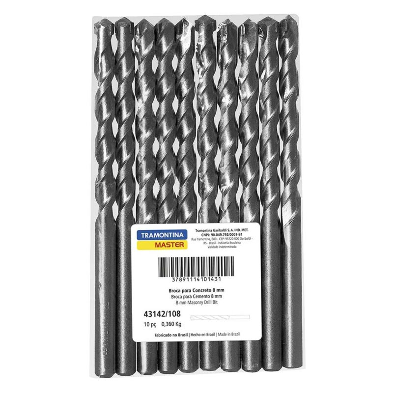 Broca para concreto tramontina 4.0x 75mm 10u
