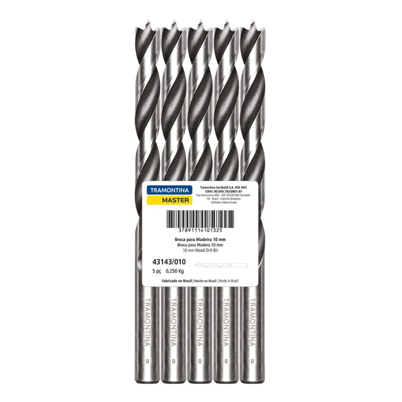 Broca para madera Tramontina 10.0mm 5u