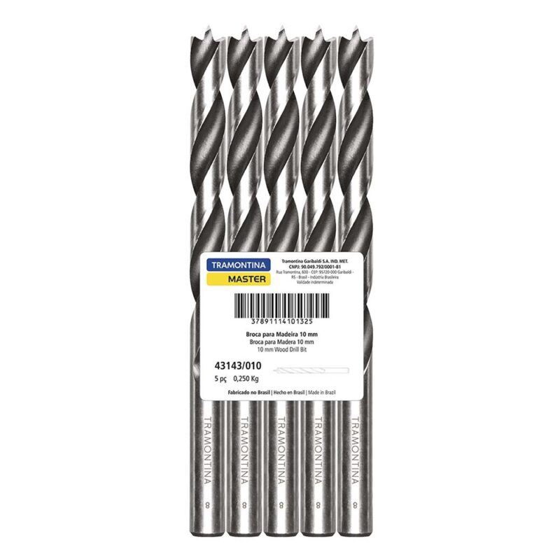 Broca para madera tramontina 12.0mm 5u