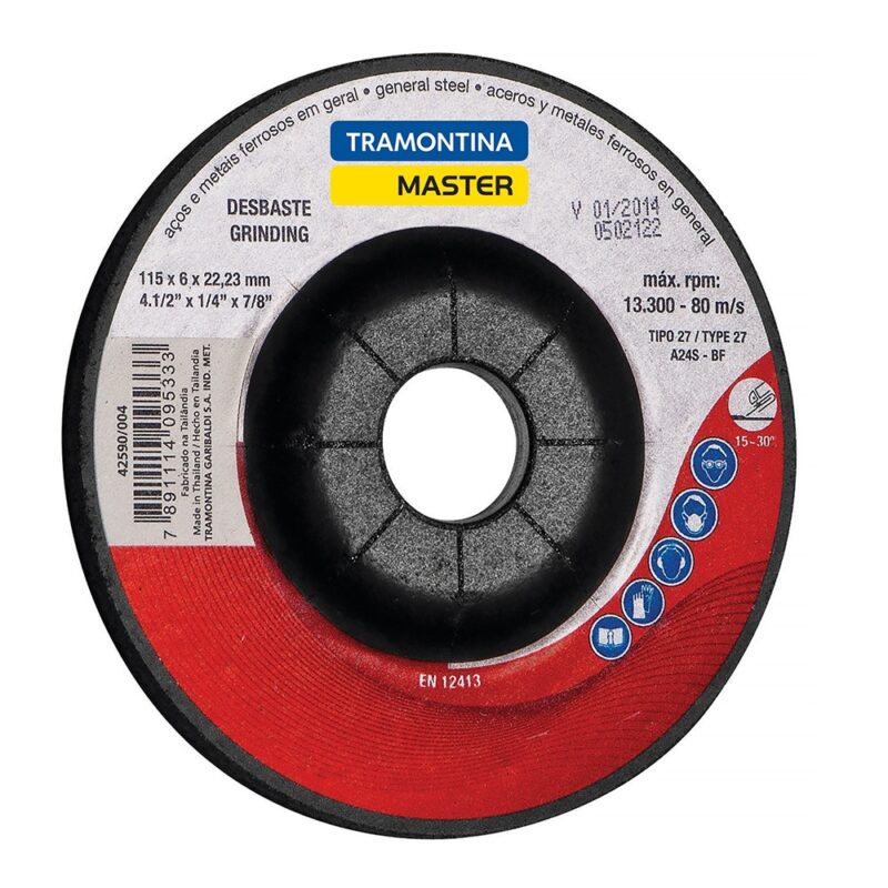 Disco de desbaste para acero Tramontina 4 1/2