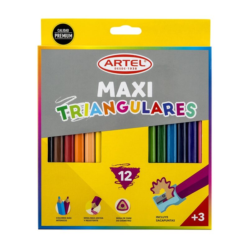 Est. 12 Lapices de colores Maxi Artel 5m