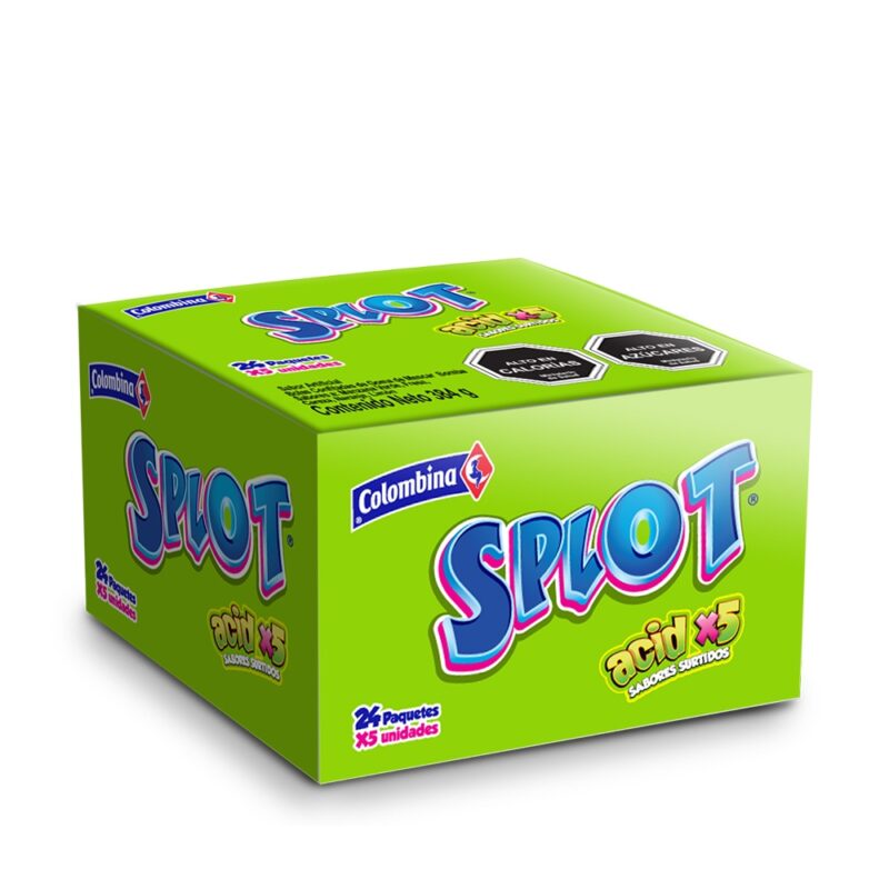 Chicle Acido Splot sabores surtidos x 24ud