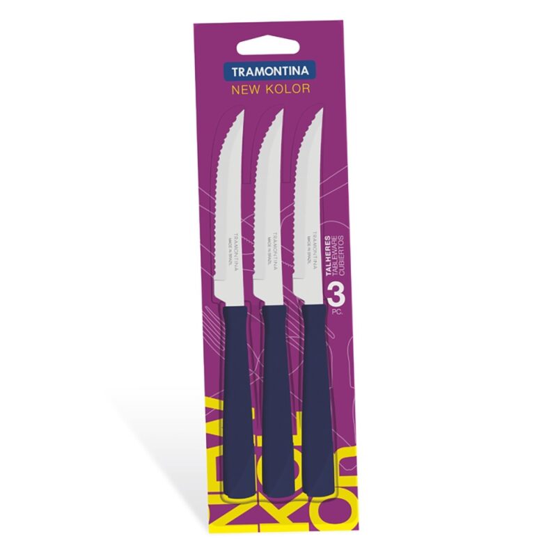 Juego de cuchillos asado Tramontina 3 piezas new kolor