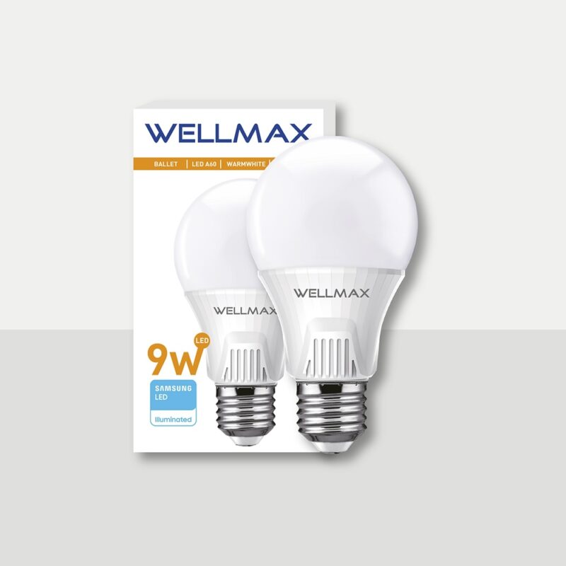 Ampolleta 9w Wellmax luz calida