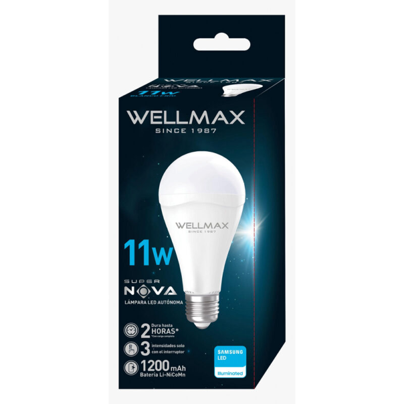 Ampolleta led emergencia Wellmax 11w luz fria