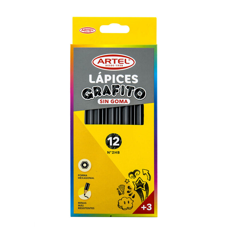 Est. 12 lapices grafito Artel  hexagonales 2HB