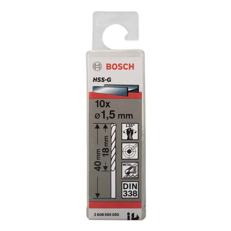 Broca metal Bosch HSS-G 1.5mm x 10ud
