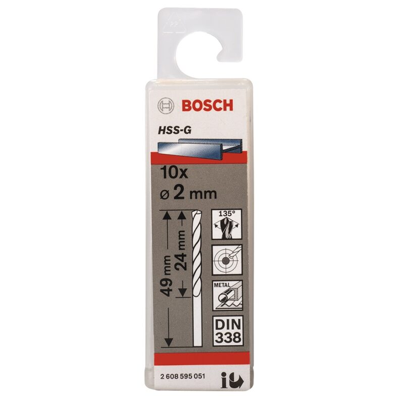 Broca metal Bosch HSS-G 2mm x 10ud