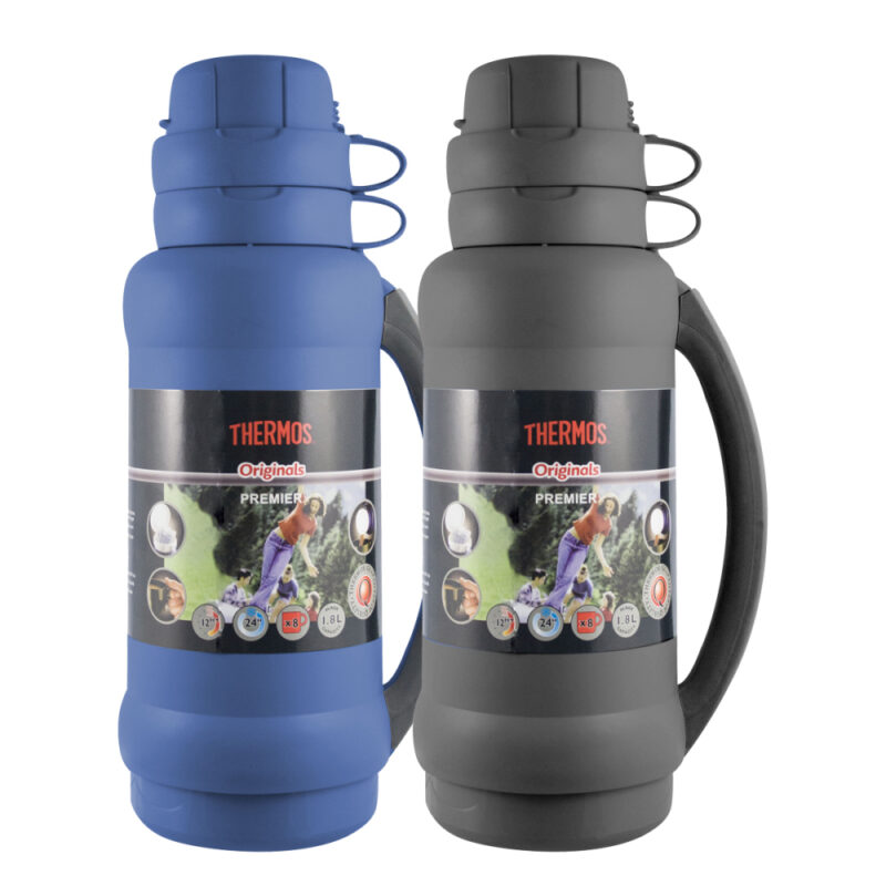 Termo Thermos de plastico y vidrio 1,8lts modelo new colores