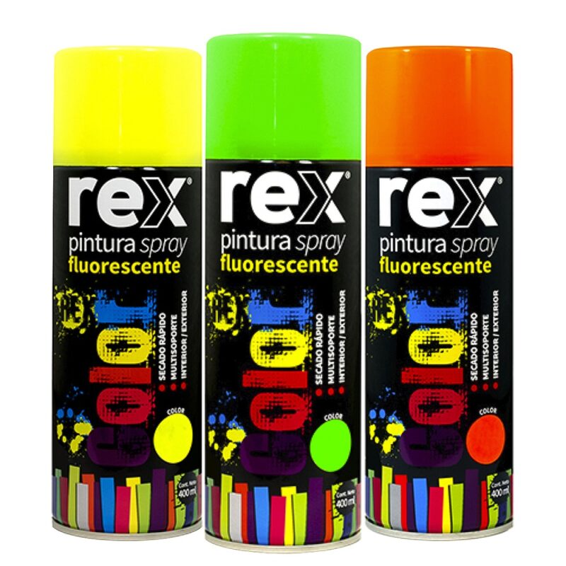 Pintura Spray fluorescente Rex colores 400ml