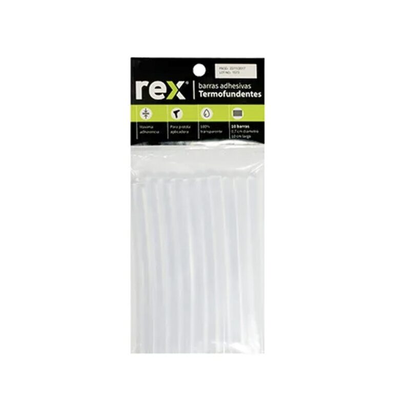 Barras de silicona Rex 1,2cm x 30cm bolsa 20ud