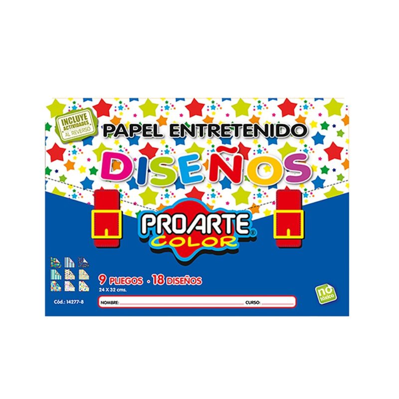 Estuche papel entretenido Proarte 9hjs 18sideños 32x24