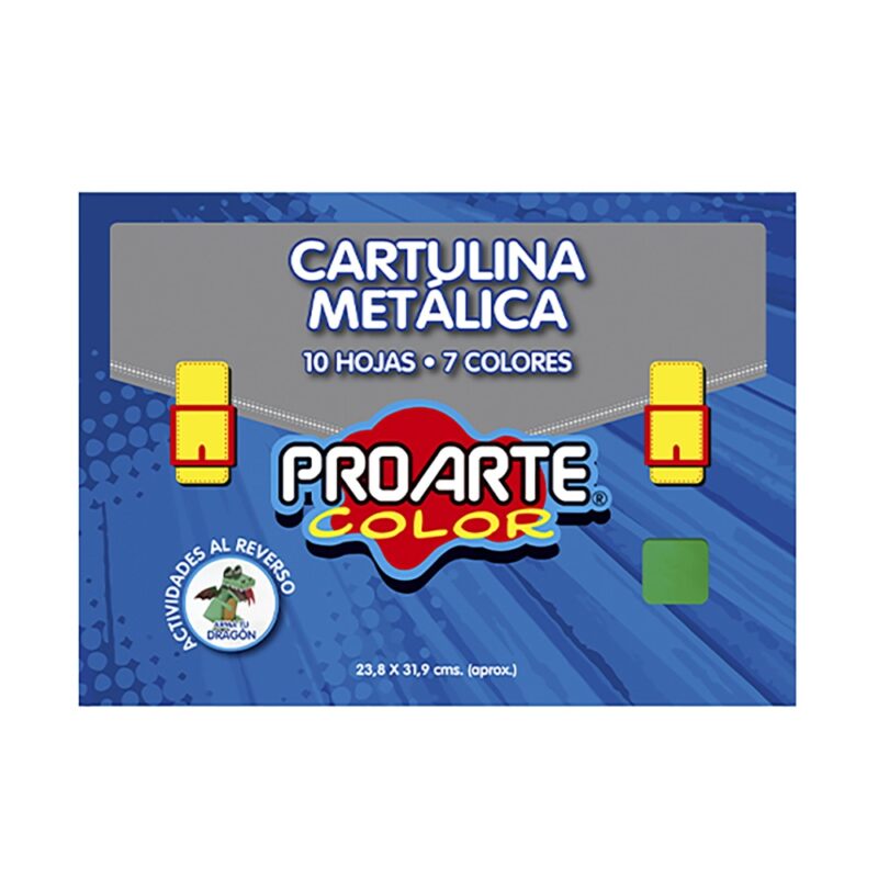 Estuche cartulina metalica Proarte 10hjs 23.8 x 31.9 7colore