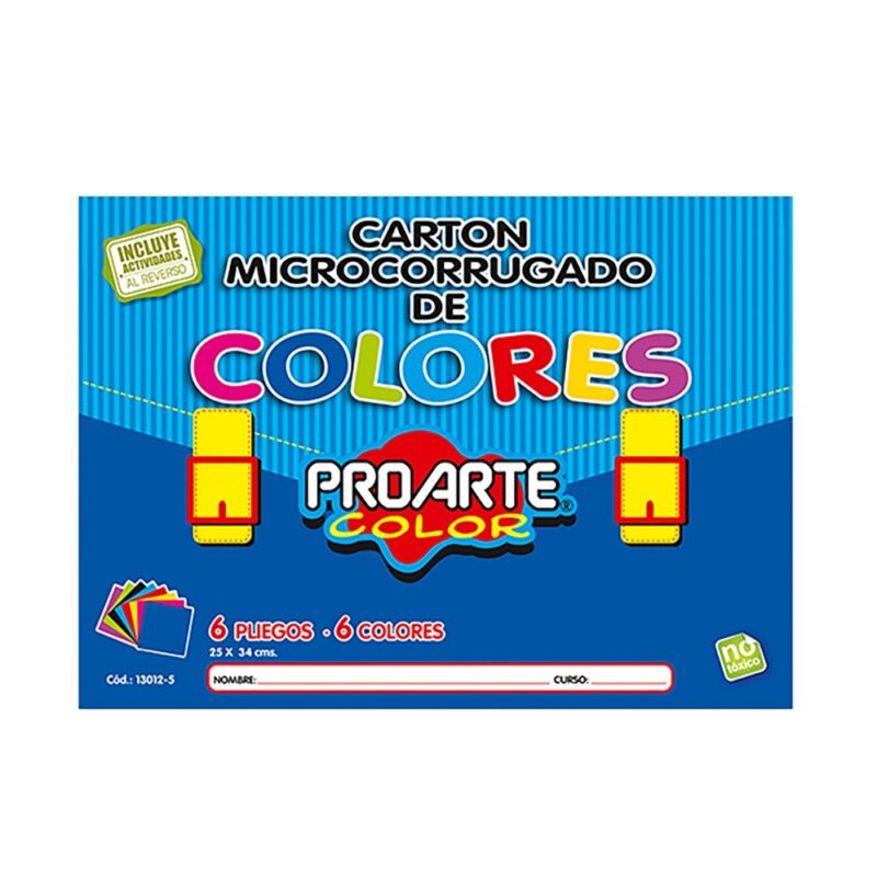 Estuche carton microcorrugado Proarte 6hjs 6colores 25x34cm