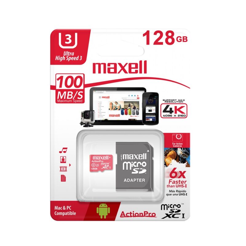 Memoria Maxell MCSD UHS3 4K 128GB