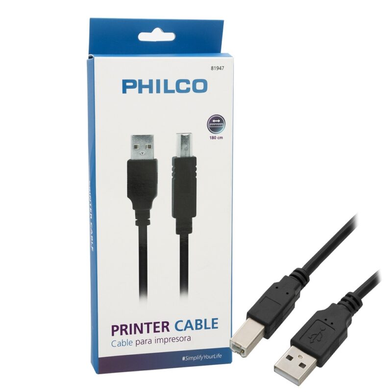 Cable Philco para impresora 1,8mts