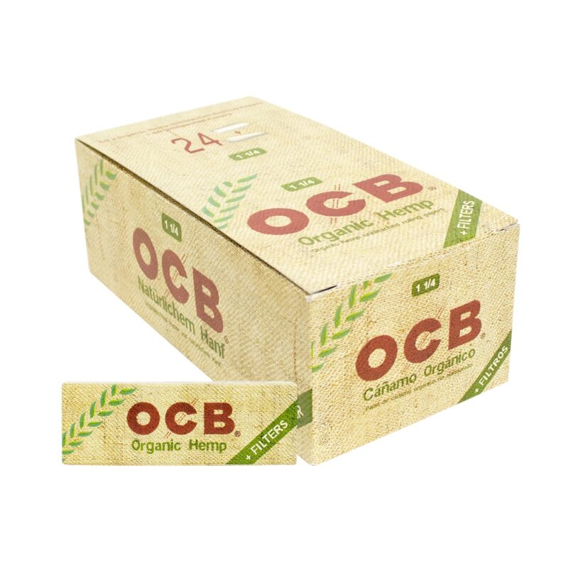 Papel fumar canamo + tips OCB  display x24 librillos