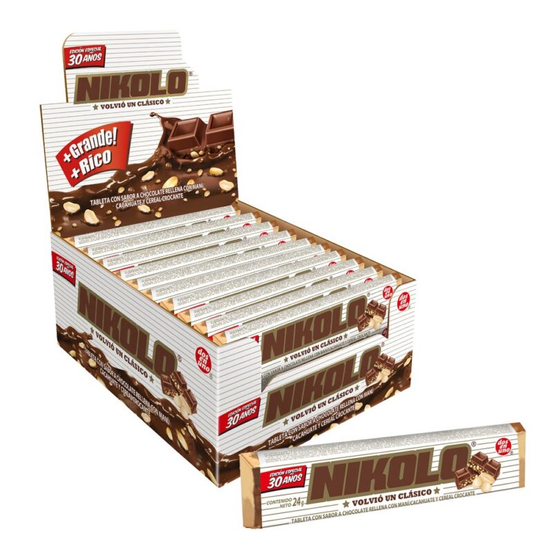 Nikolo puro chocolate con maní 20ud x24g