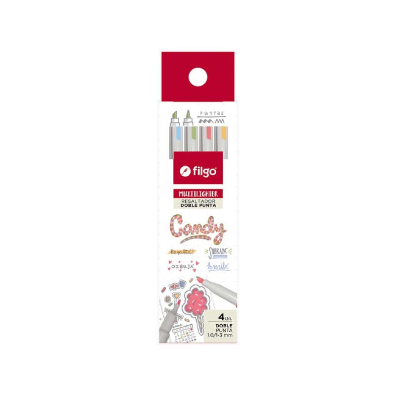 Resaltador MultiLighter Doble punta /Estuche 4 candy