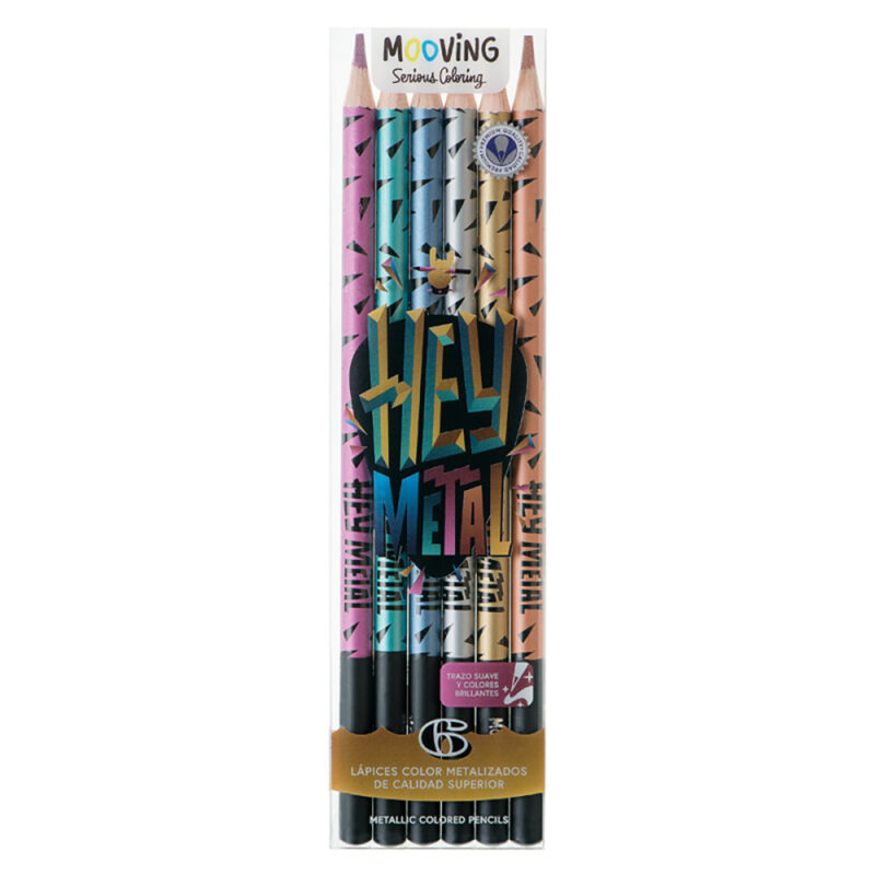 Lapiz color estuche 6 colores metalizados Premuim