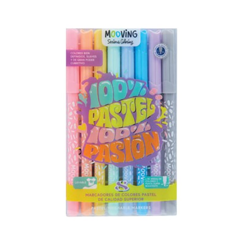 Estuche 8 marcadores colores surtidos Pastel Premuim