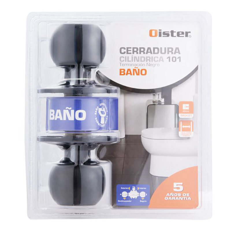 Cerradura cilindrica Oister 101 baño negro bt