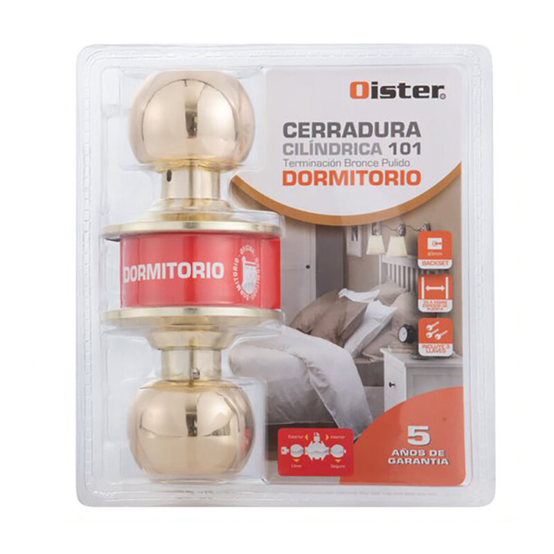 Cerradura cilindrica Oister 101 dormitorio bronce pulido bt
