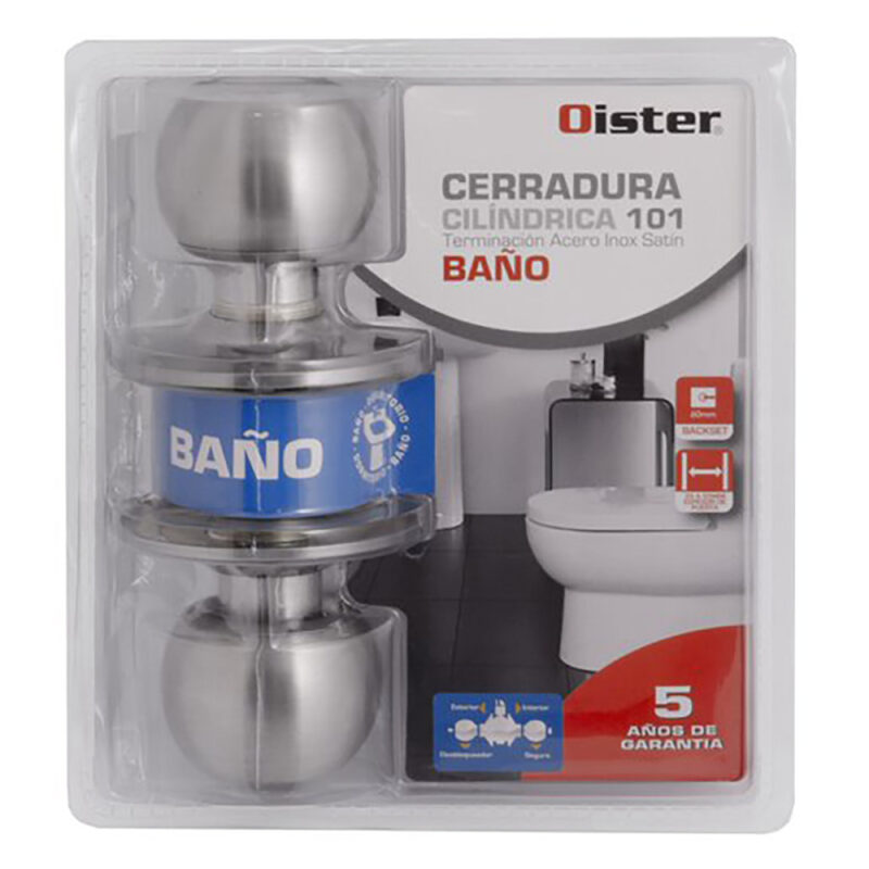 Cerradura cilindrica Oister ball baño inox bt