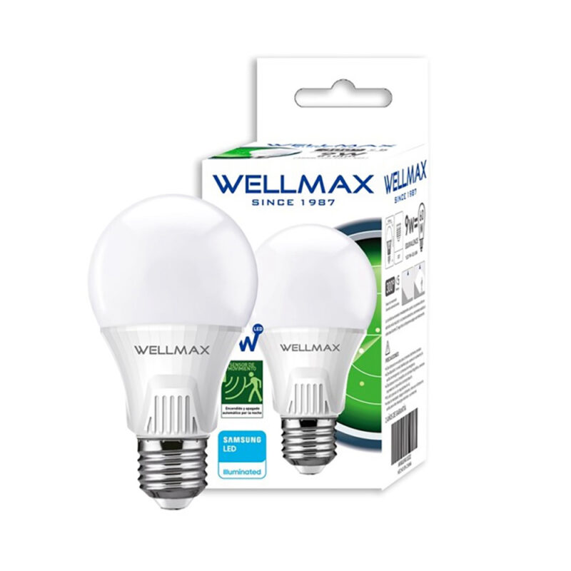 Ampolleta sensor movimiento nocturno Wellmax