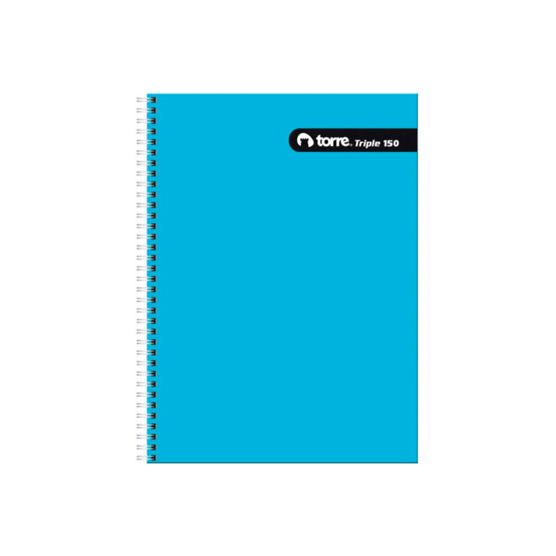 Cuaderno Triple Torre  Liso Mat 7mm 150 Hojas x 4ud