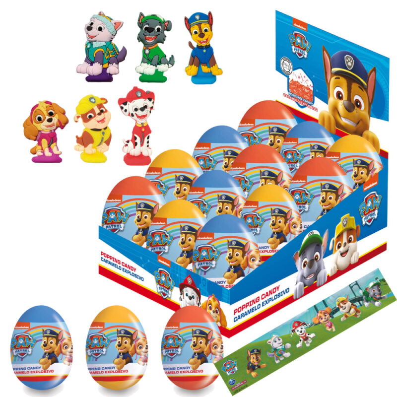 Huevo sorpresa Brickell Paw Patrl con popping s/azucar x12ud