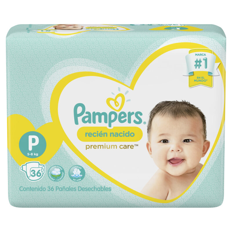Pañal Pampers premium care pequeño P x36ud