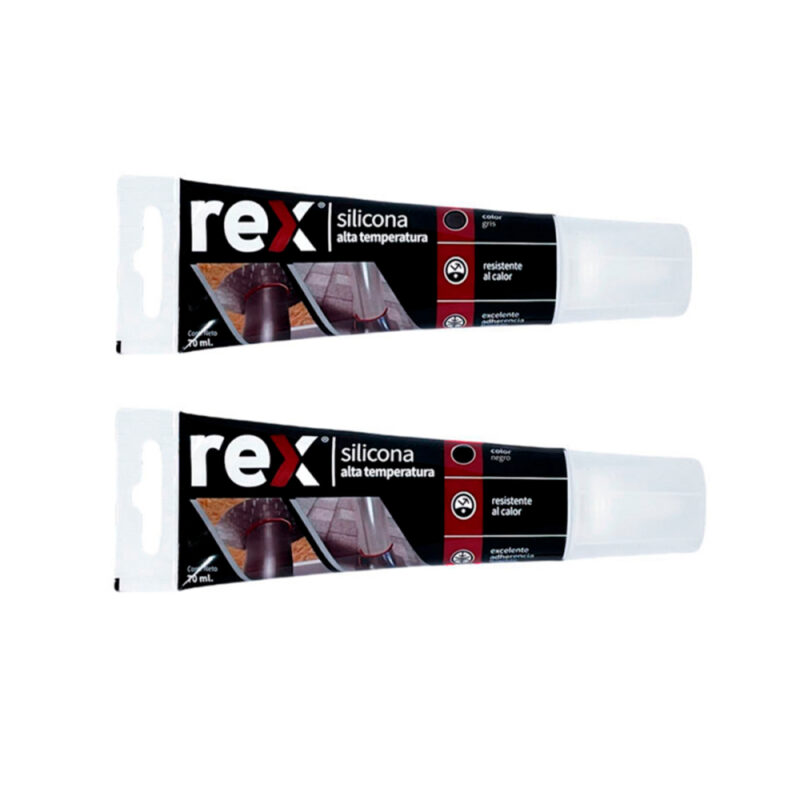Silicona alta temperatura Rex colores pomo 70ml