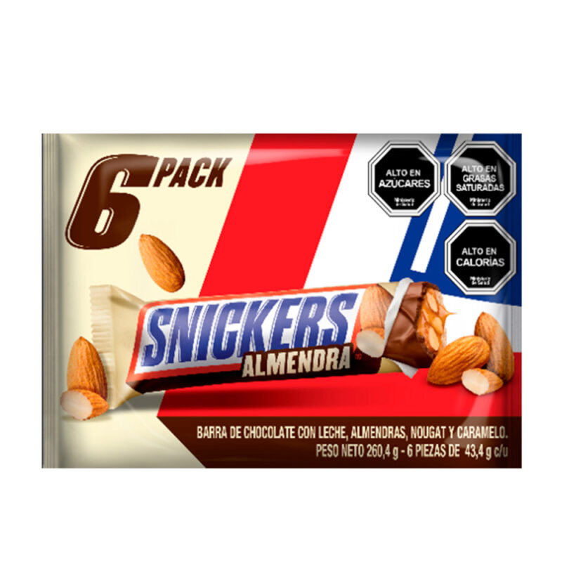Chocolate Snickers Almendra six-pack 6x48gr