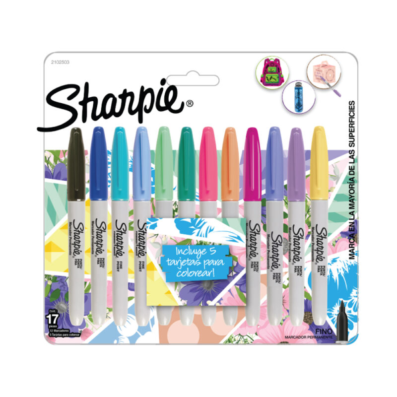 Blister marcadores Sharpie cololores tropical x12ud