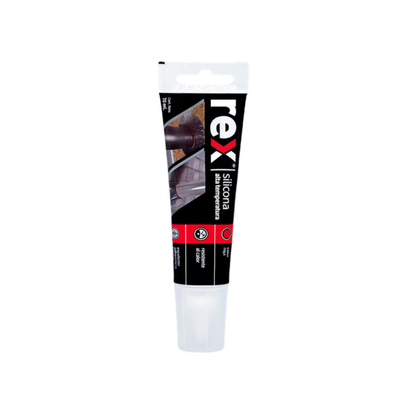 Silicona Rex alta temperatura rojo pomo 70ml