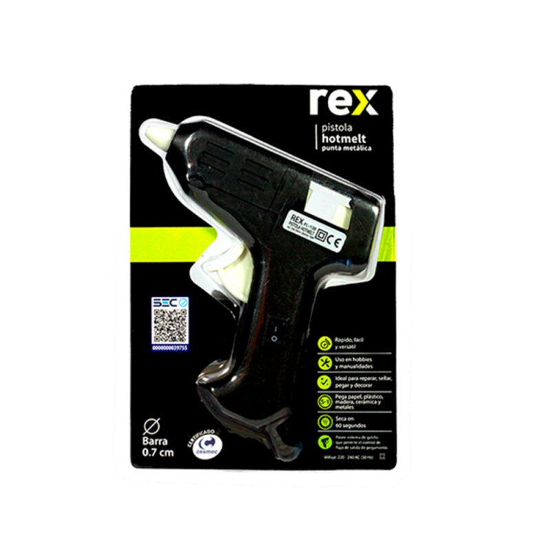 Pistola para barras de silicona Rex 0,7cm