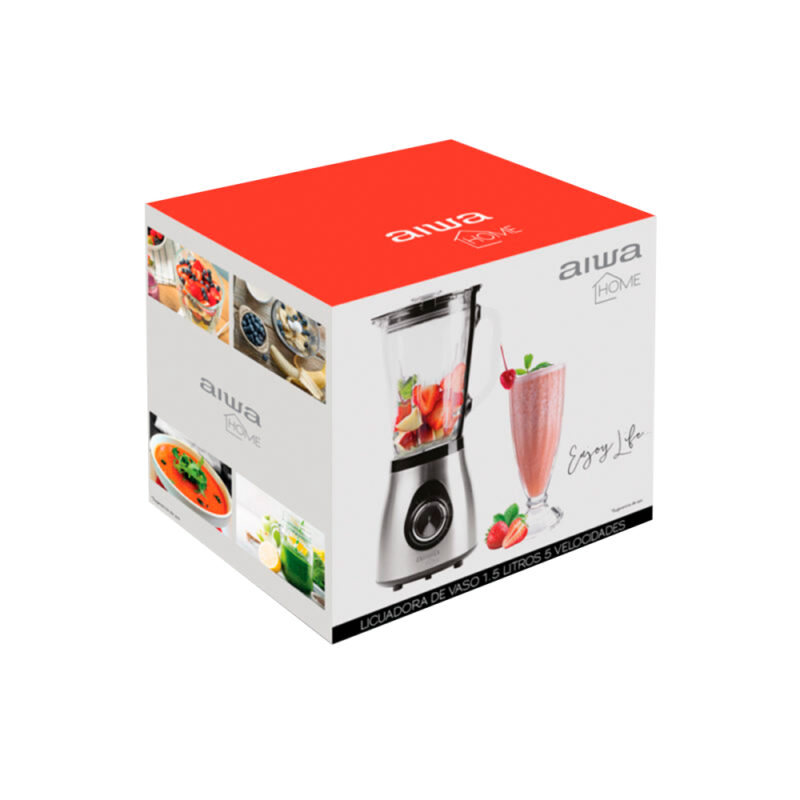 Licuadora 5 velocidades Aiwa con vaso de vidrio