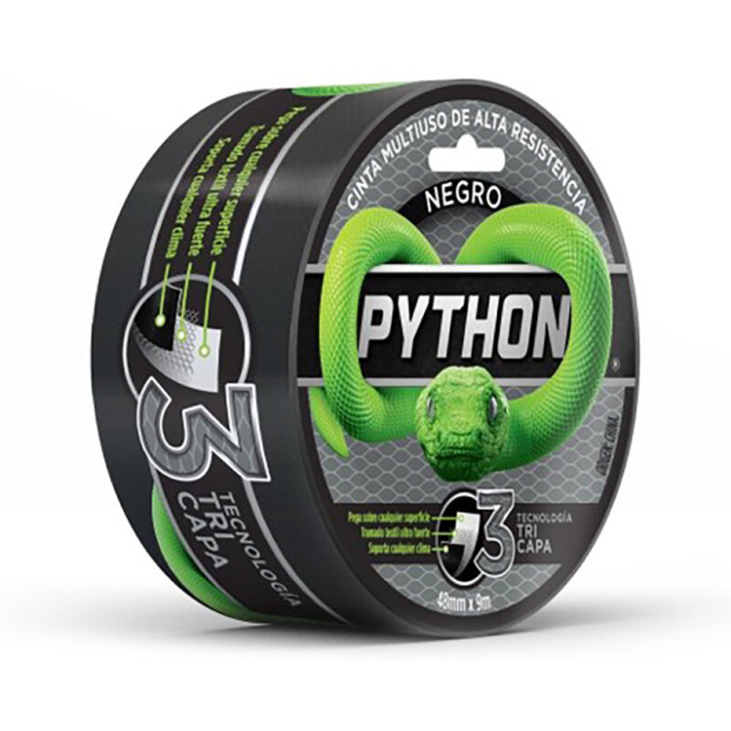 Cinta multiuso Python 48mm x 9m negro