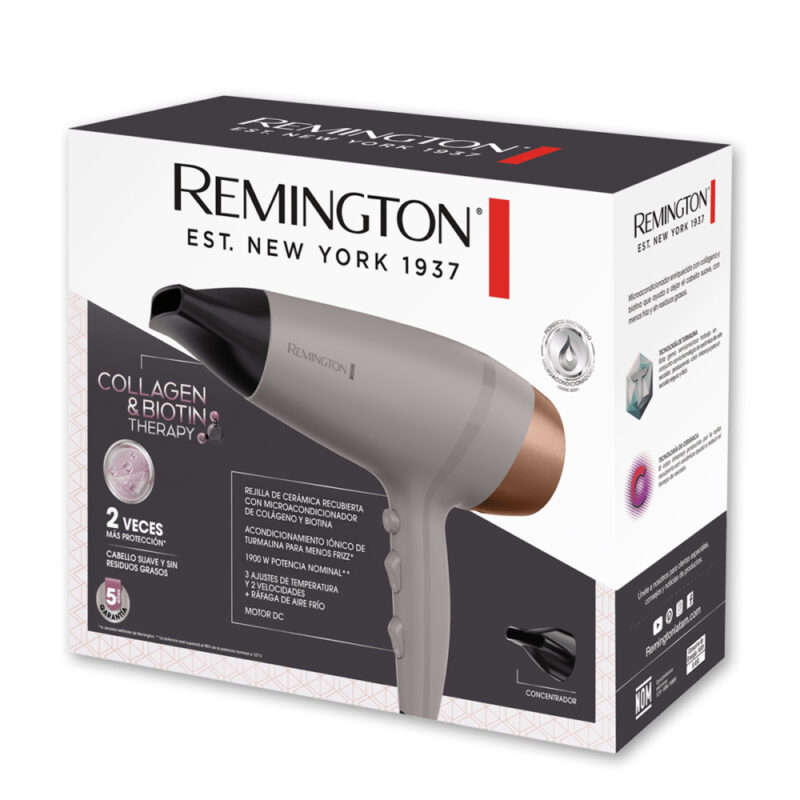 Secador de pelo Remington D26A colageno y biotina