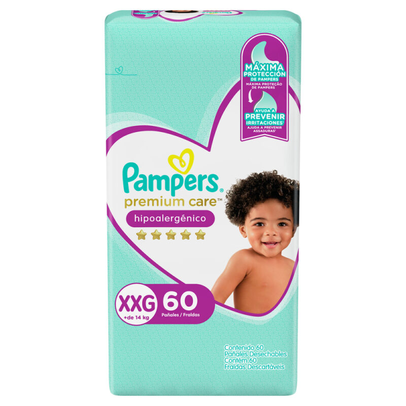 Pañal Pampers premium care XXG x60ud
