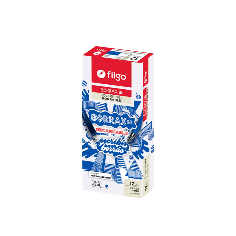 Bolígrafo gel borrable Azùl Caja 12 azul (Vta x Un) Diseños